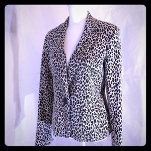 Animal Print Textured Jacket Blazer